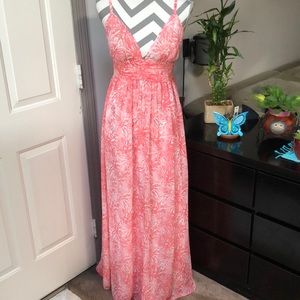 Moda International Sun Dress, Coral & White